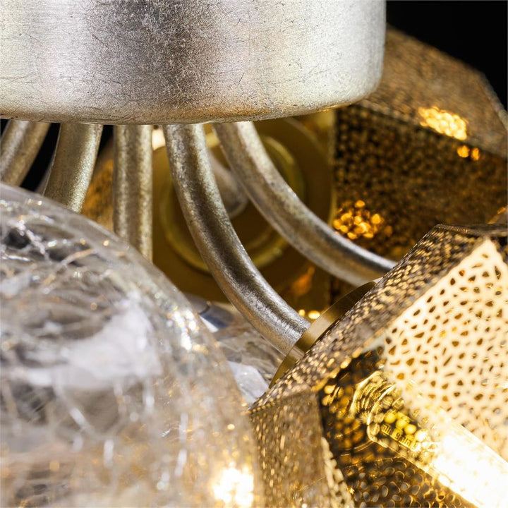 Chandeliers Brass & Glass Orb Trio