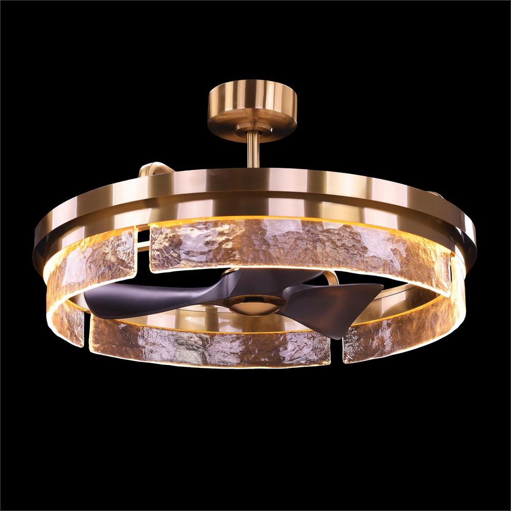 Chandeliers Sequoia Chandelier with Fan, Brass
