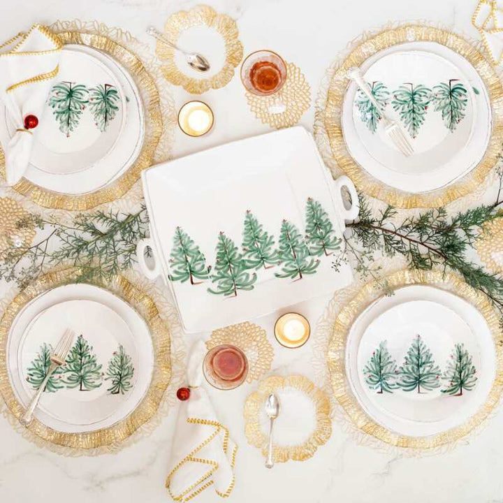 Lastra Holiday Handled Square Platter