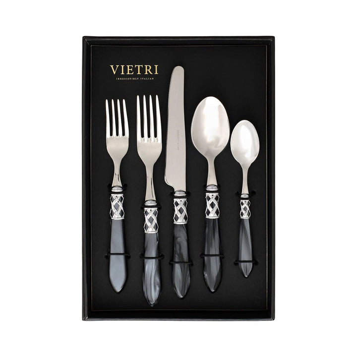 Aladdin Five-Piece Place Setting - Set of 4 - Charcoal / Antique