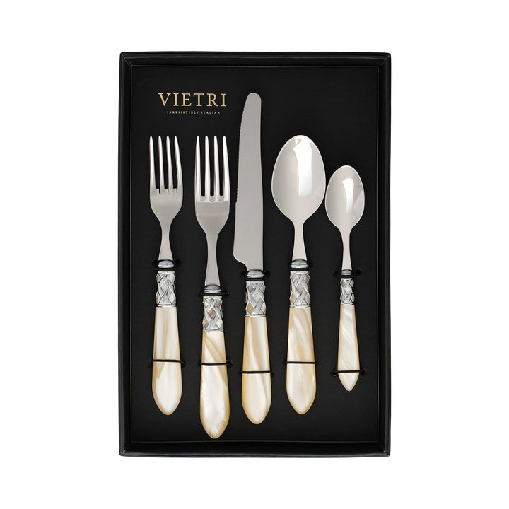 Aladdin Five-Piece Place Setting - Set of 4 - Ivory / Brilliant