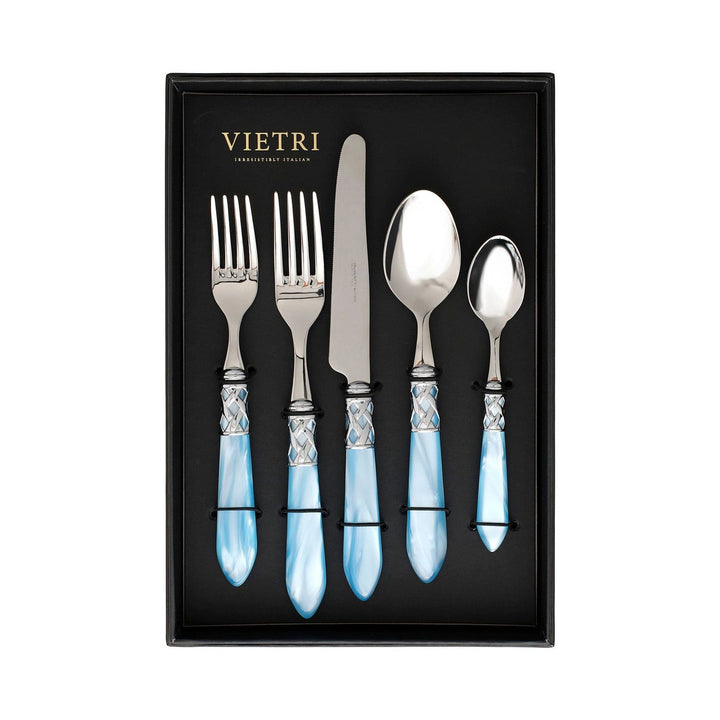 Aladdin Five-Piece Place Setting - Set of 4 - Light Blue / Brilliant
