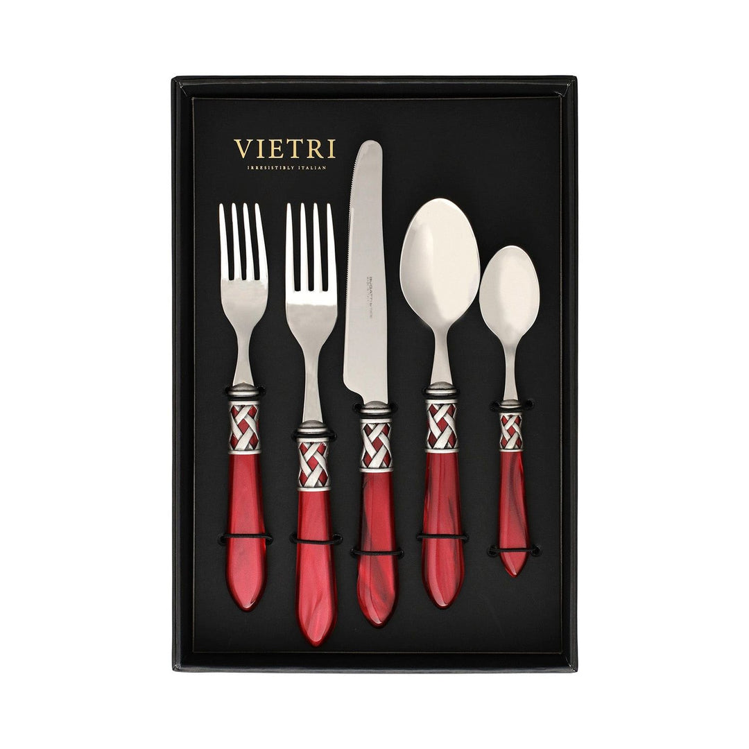Aladdin Five-Piece Place Setting - Set of 4 - Red / Antique