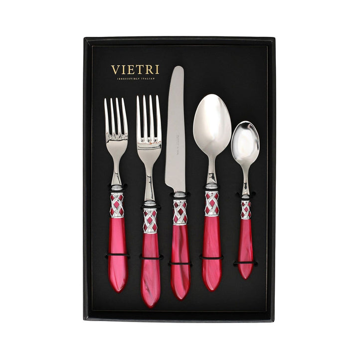 Aladdin Five-Piece Place Setting - Set of 4 - Raspberry / Brilliant