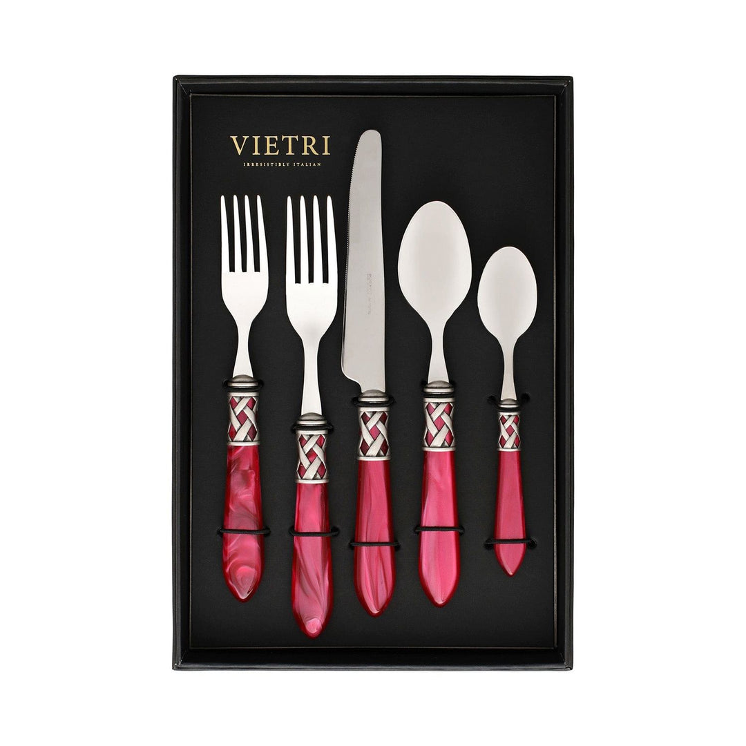 Aladdin Five-Piece Place Setting - Set of 4 - Raspberry / Antique