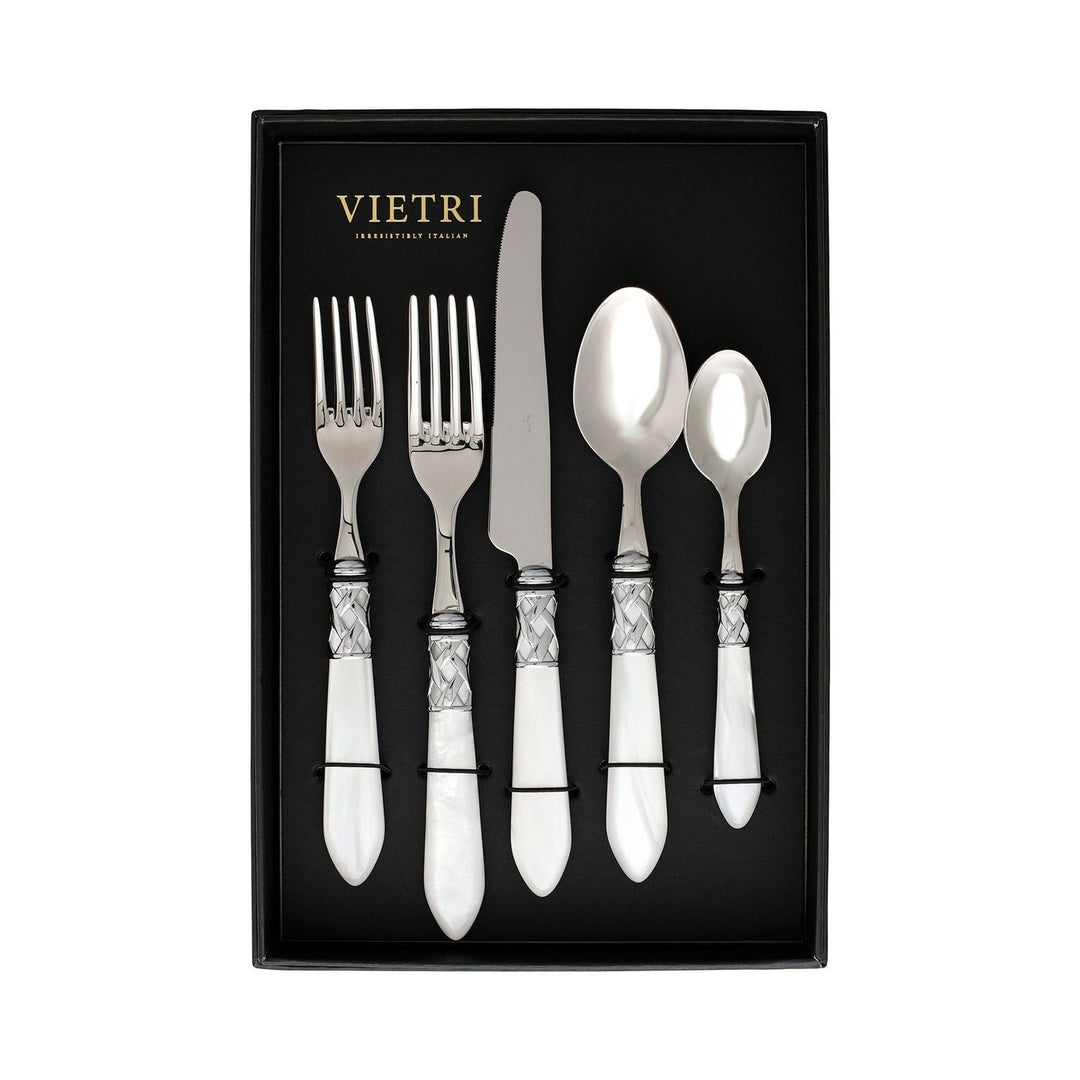 Aladdin Five-Piece Place Setting - Set of 4 - White / Brilliant