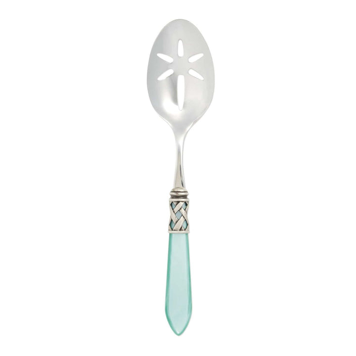 Aladdin Slotted Serving Spoon - Aqua / Antique