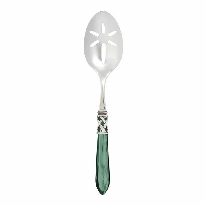Aladdin Slotted Serving Spoon - Green / Antique