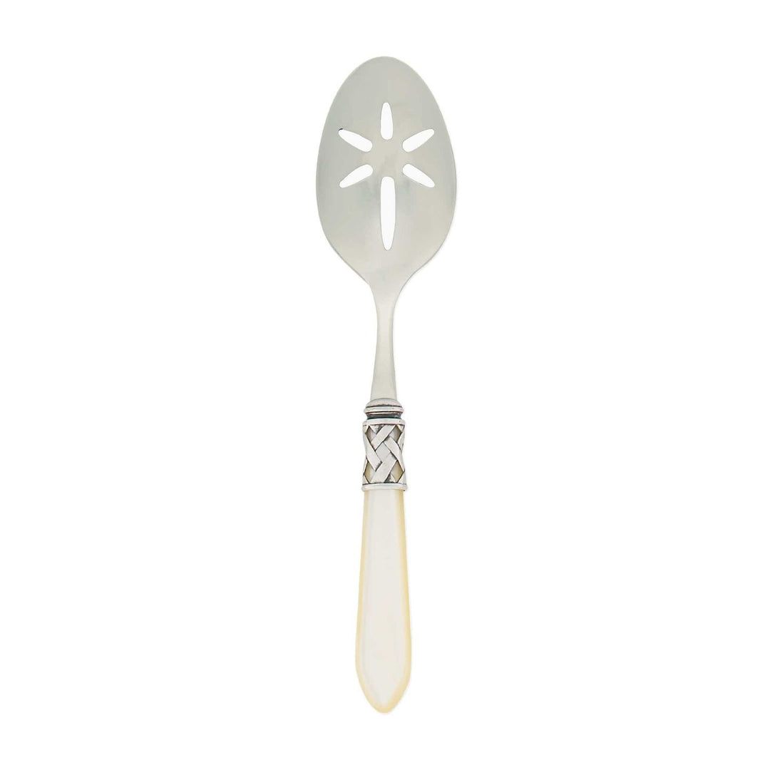 Aladdin Slotted Serving Spoon - Ivory / Antique
