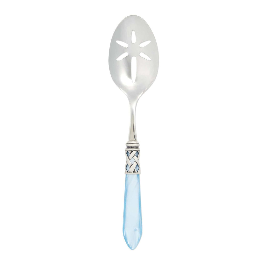 Aladdin Slotted Serving Spoon - Light Blue / Antique