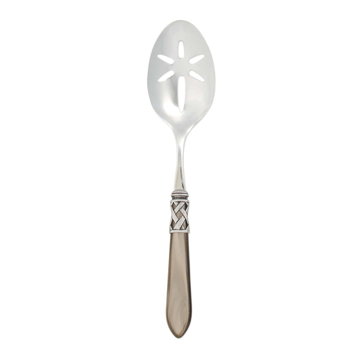 Aladdin Slotted Serving Spoon - Taupe / Antique