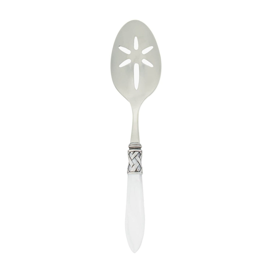 Aladdin Slotted Serving Spoon - White / Antique