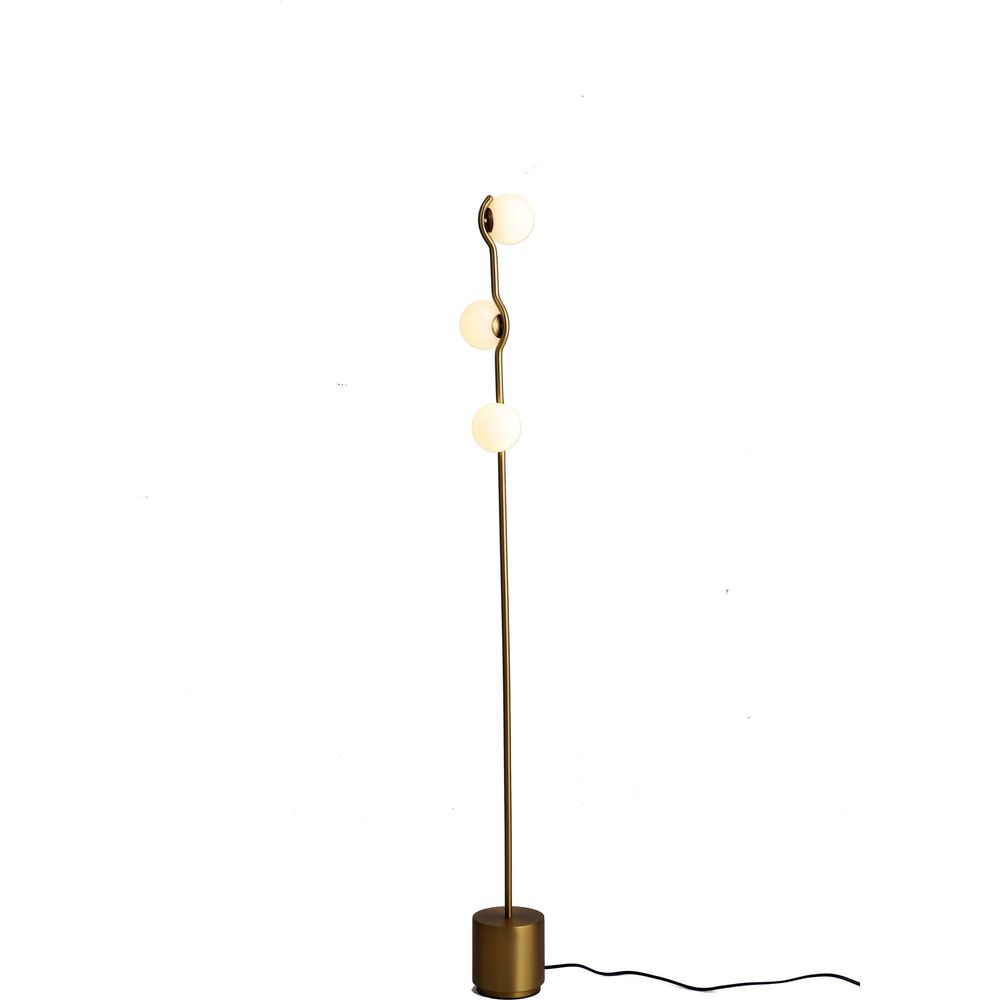 Floor Lamps Pluto Floor Lamp Brass Glass Brass Powder Coated Frame