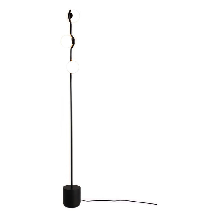 Floor Lamps Pluto Floor Lamp Black Glass Black Powder Coated Frame