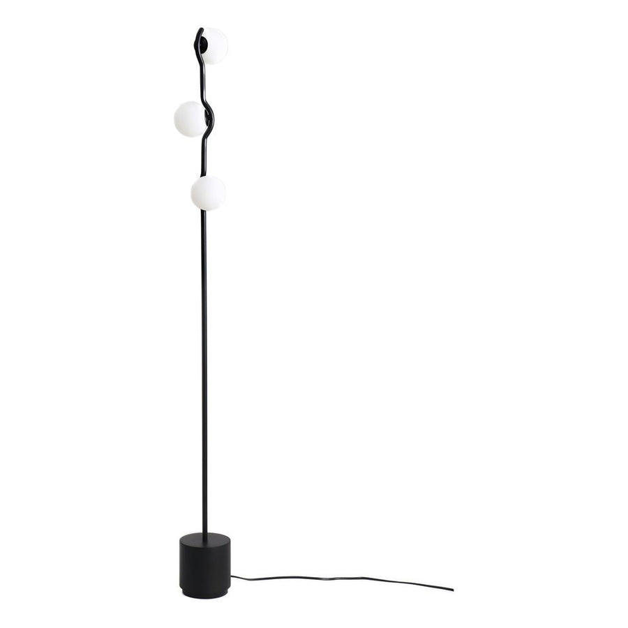Floor Lamps Pluto Floor Lamp Black Glass Black Powder Coated Frame