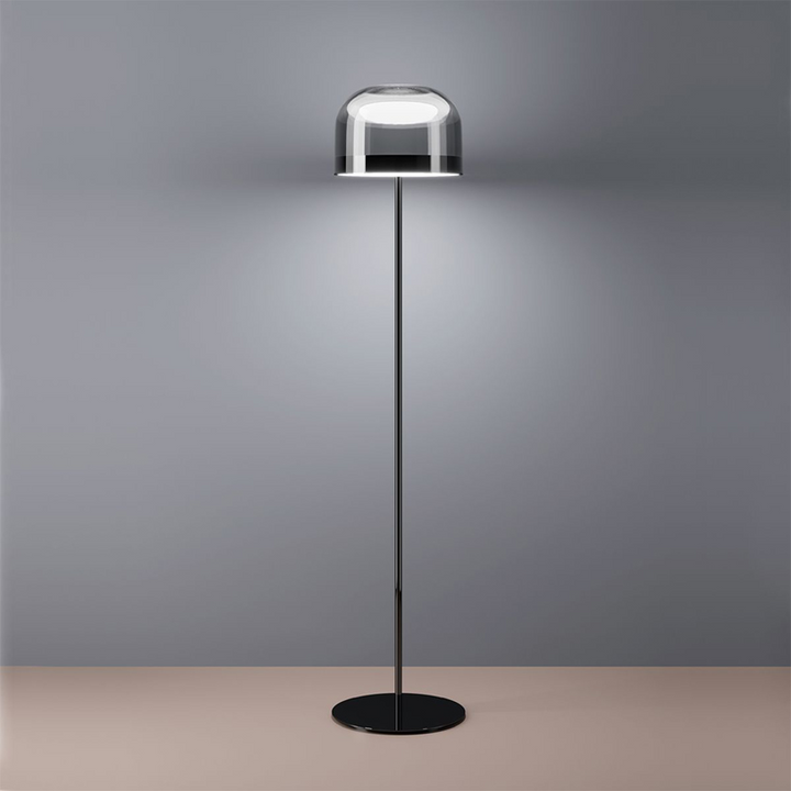 Floor Lamps Shine Floor Lamp Smoke Glass Black Frame