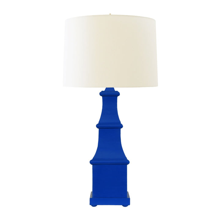 Allegra - Handpainted Tiered Tole Table Lamp In Royal Blue