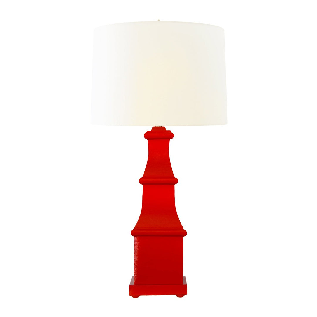 Allegra - Handpainted Tiered Tole Table Lamp In Red