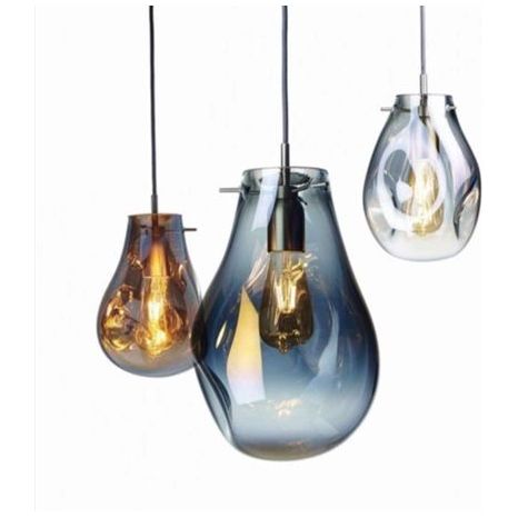 Pendants Blow Pendant Lamp Blue Glass