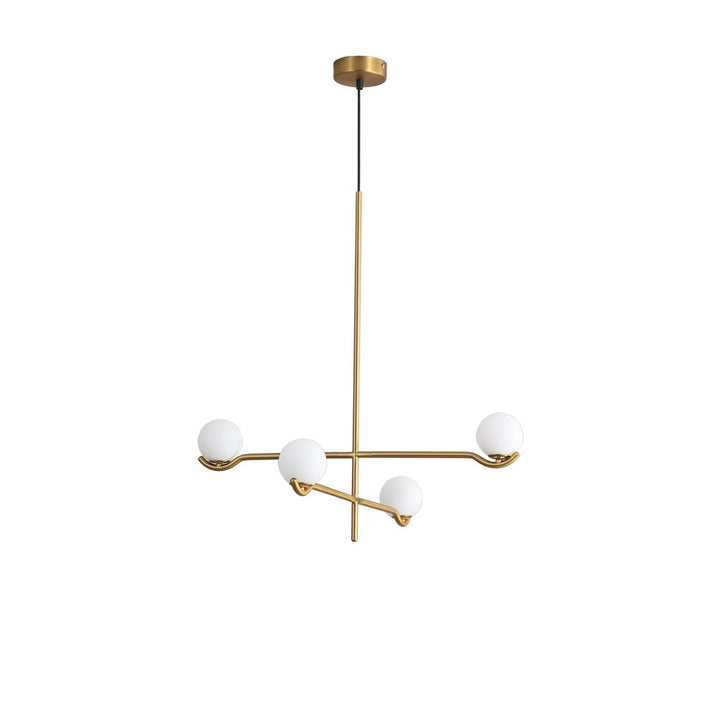 Chandeliers Nebula Chandelier Lamp 2 Arm White Glass Brass Powder Coated Frame