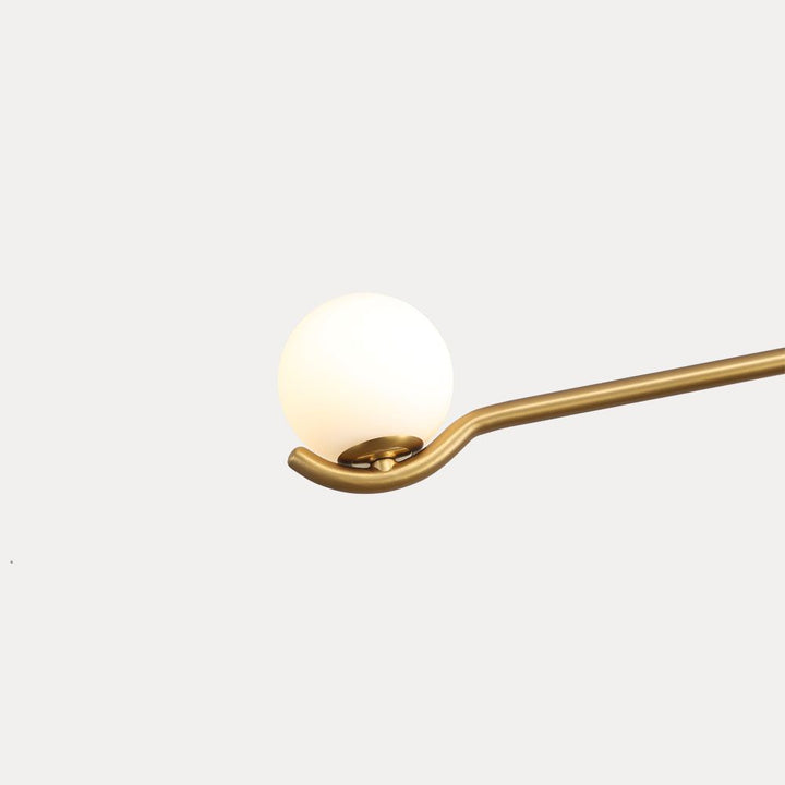 Chandeliers Nebula Chandelier Lamp 2 Arm White Glass Brass Powder Coated Frame