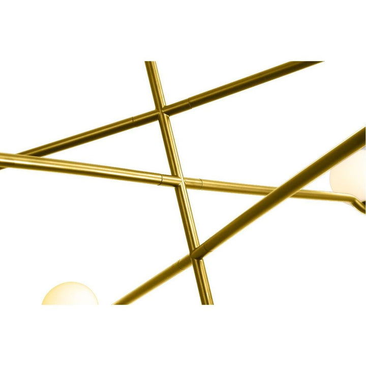 Chandeliers Nebula Chandelier Lamp 3 Arm White Glass Brass Powder Coated Frame