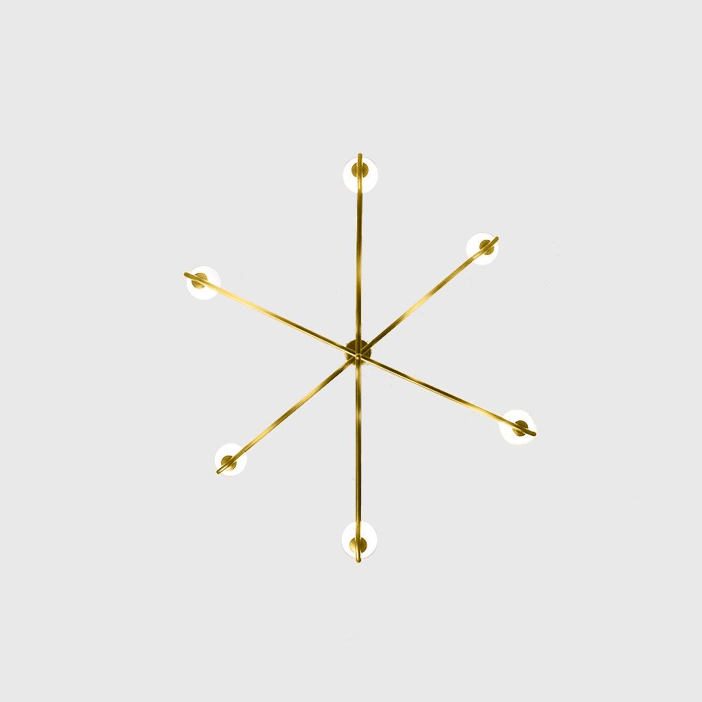 Chandeliers Nebula Chandelier Lamp 3 Arm White Glass Brass Powder Coated Frame