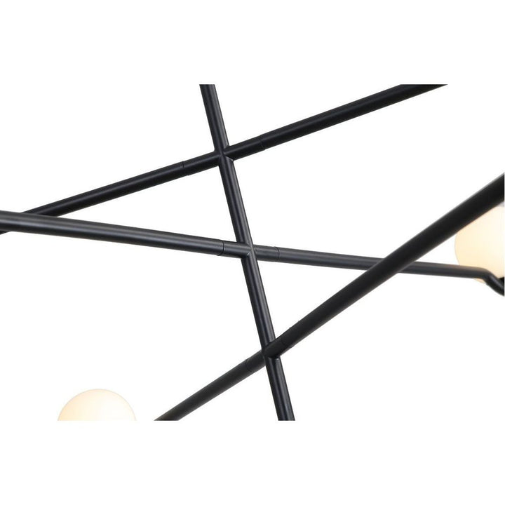 Chandeliers Nebula Chandelier Lamp 3 Arm White Glass Black Powder Coated Frame