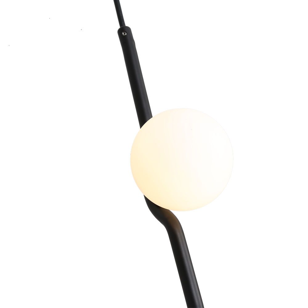 Pendants Pluto Pendant Lamp White Glass Black Powder Coated Frame