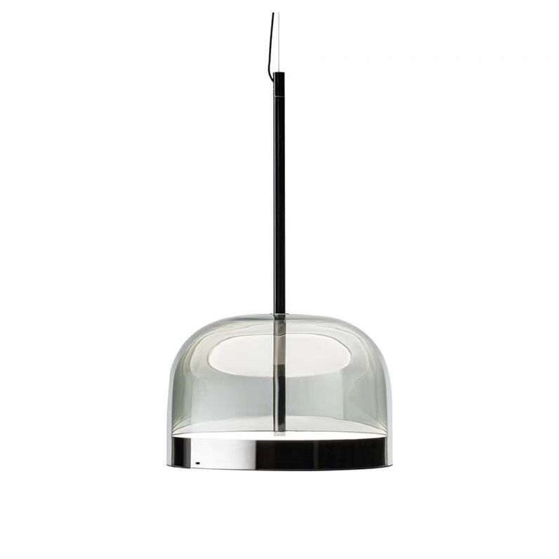 Pendants Shine Pendant Lamp Smoke Glass Black Frame
