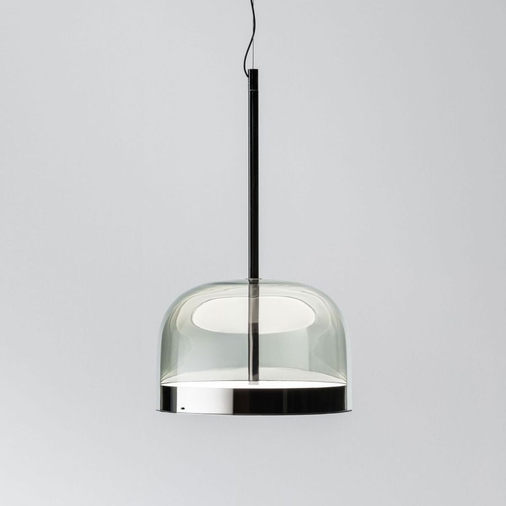 Pendants Shine Pendant Lamp Smoke Glass Black Frame