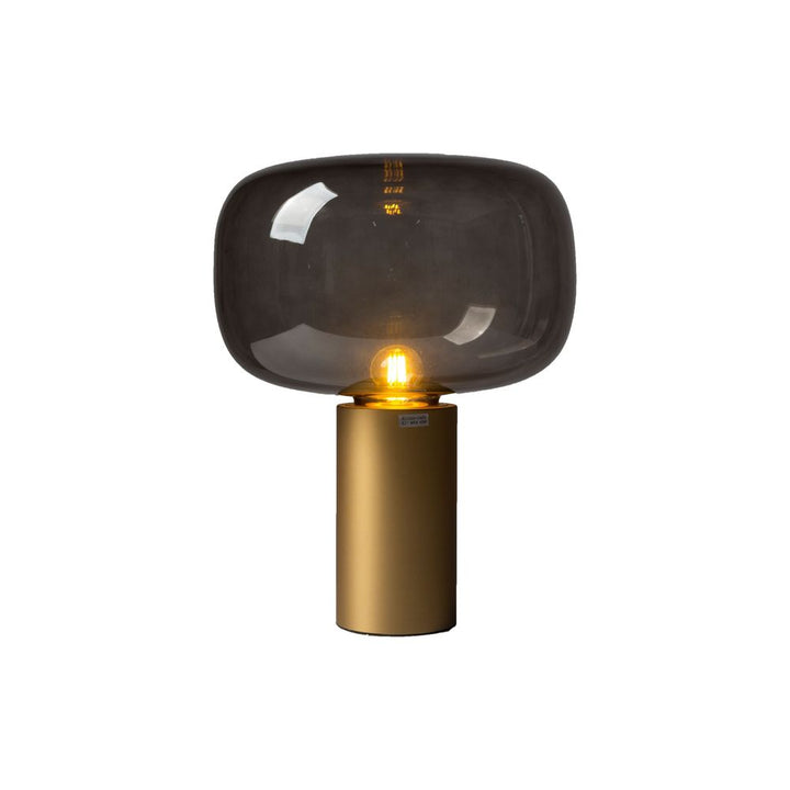 Table Lamps Glow Table Lamp Tall Smoke Glass Matte Brass Frame