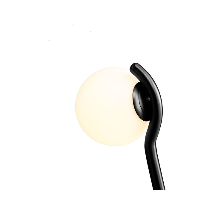 Table Lamps Pluto Table Lamp White Glass Black Powder Coated Frame