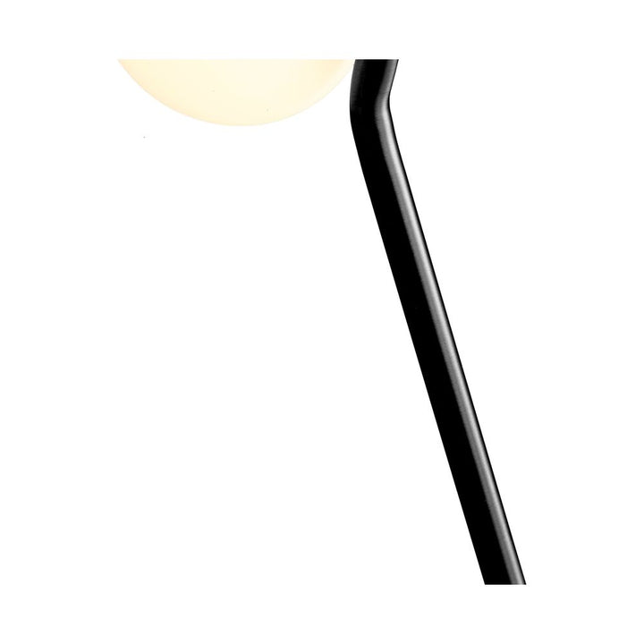 Table Lamps Pluto Table Lamp White Glass Black Powder Coated Frame