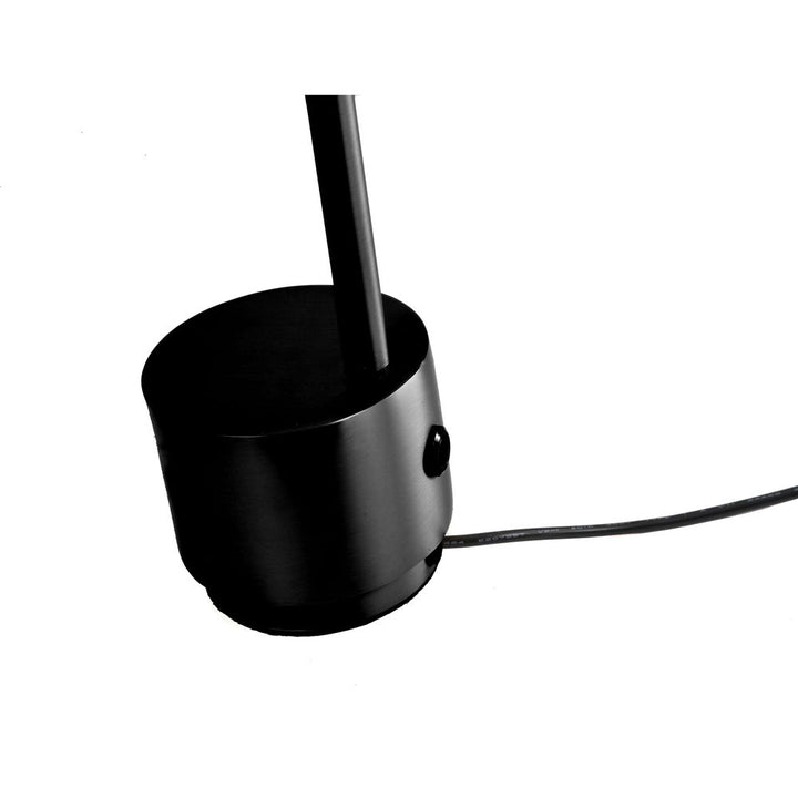 Pluto Table Lamp White Glass Black Powder Coated Frame