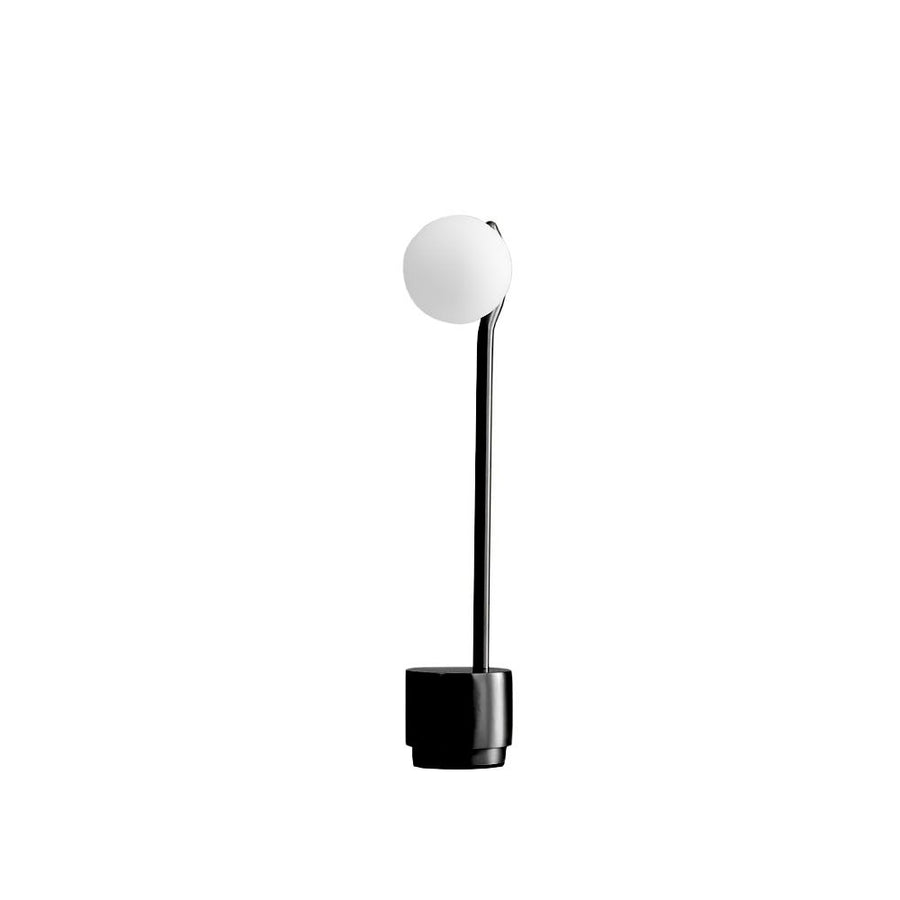 Table Lamps Pluto Table Lamp White Glass Black Powder Coated Frame