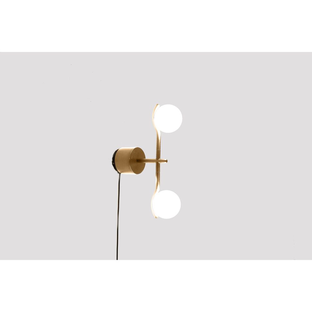 Wall Lighting Pluto Wall Lamp White Glass Brass Powder Coated Frame