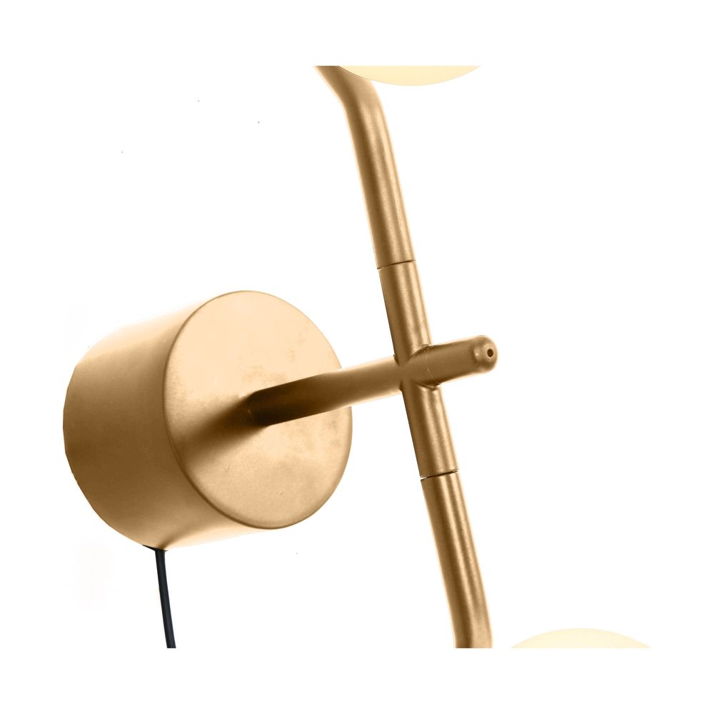 Pluto Wall Lamp White Glass Brass Powder Coated Frame