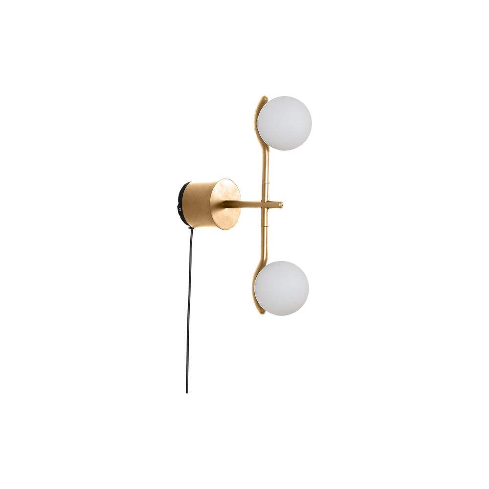Wall Lighting Pluto Wall Lamp White Glass Brass Powder Coated Frame