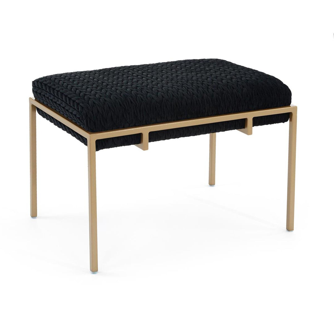 Andara Gold Upholstered Bench - Black, Brass