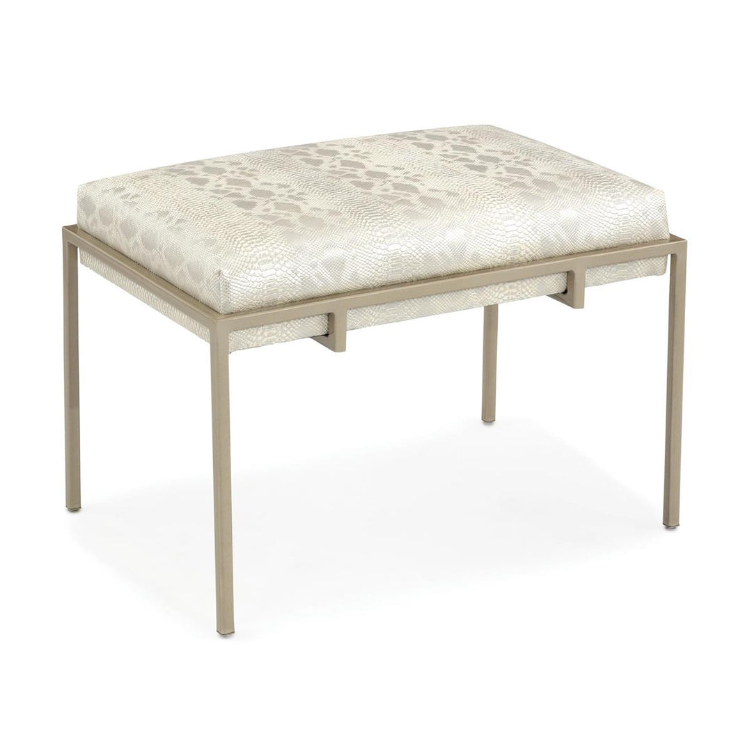 Horizon Silver Upholstered Bench