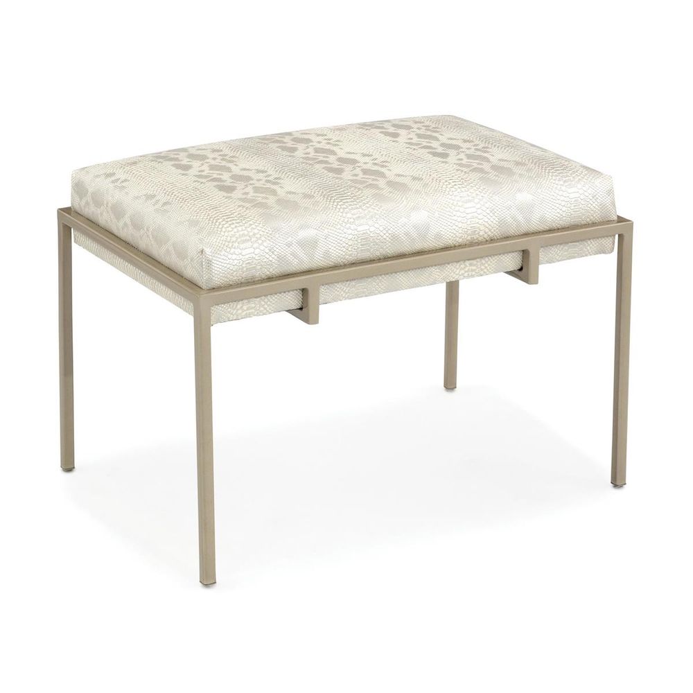 Stools & Ottomans Metal Silver Upholstered Bench