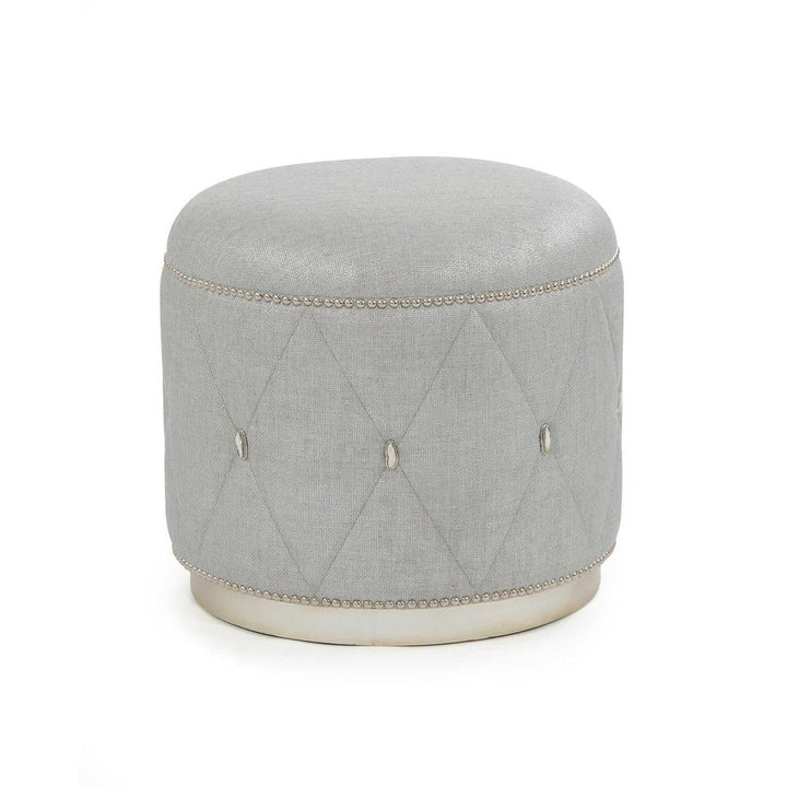 Stools & Ottomans Diamond Ottoman - Off White,Silver