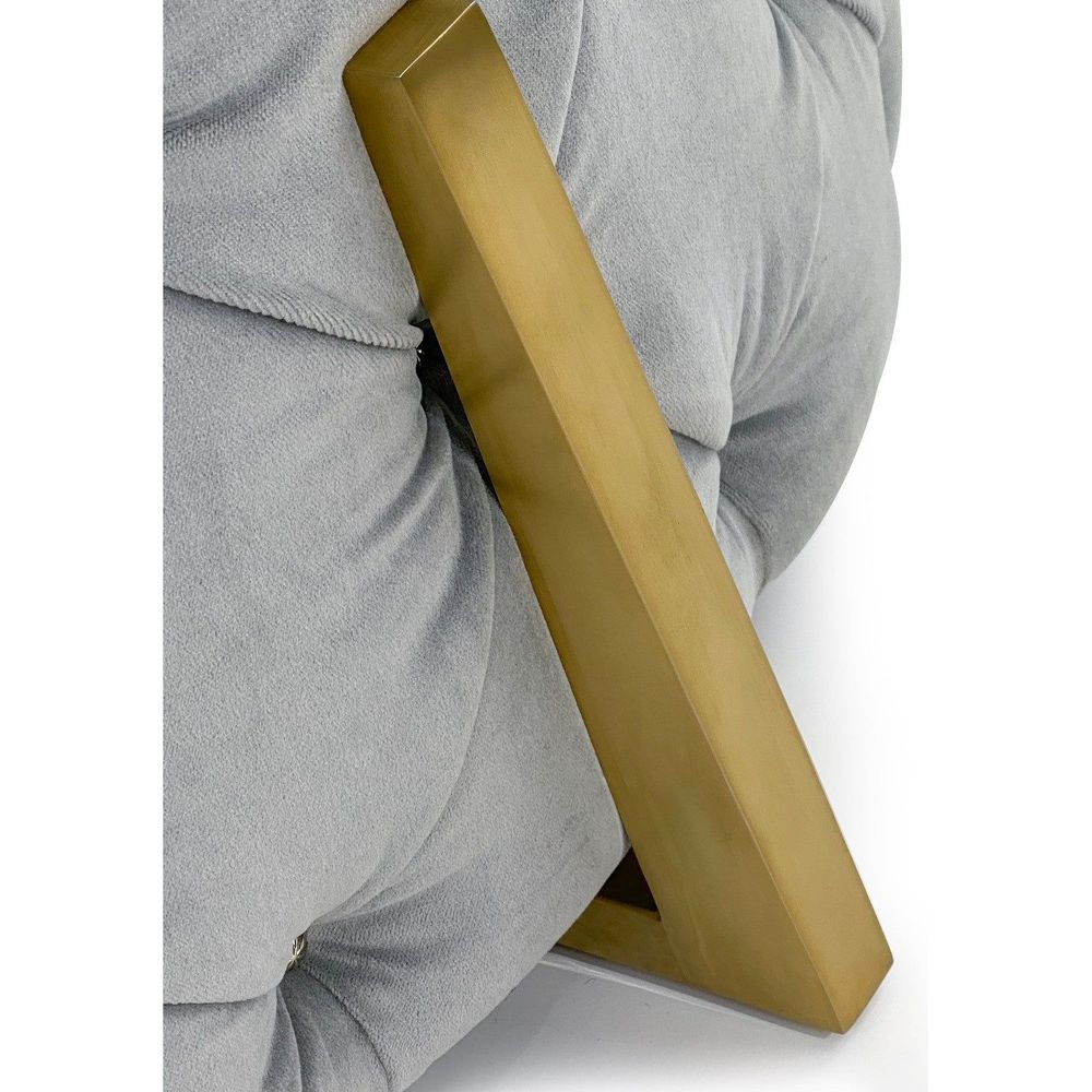 Stools & Ottomans Hayworth Cocktail Ottoman - Grey, Brass