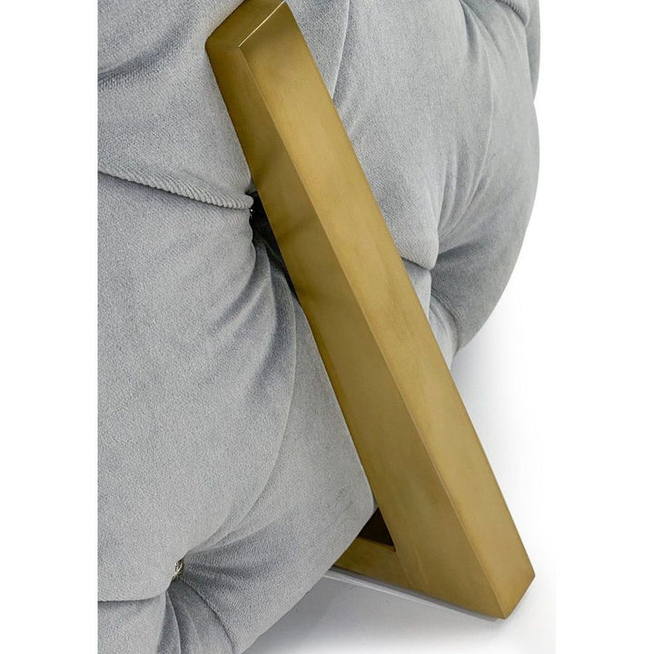 Stools & Ottomans Hayworth Cocktail Ottoman - Grey, Brass