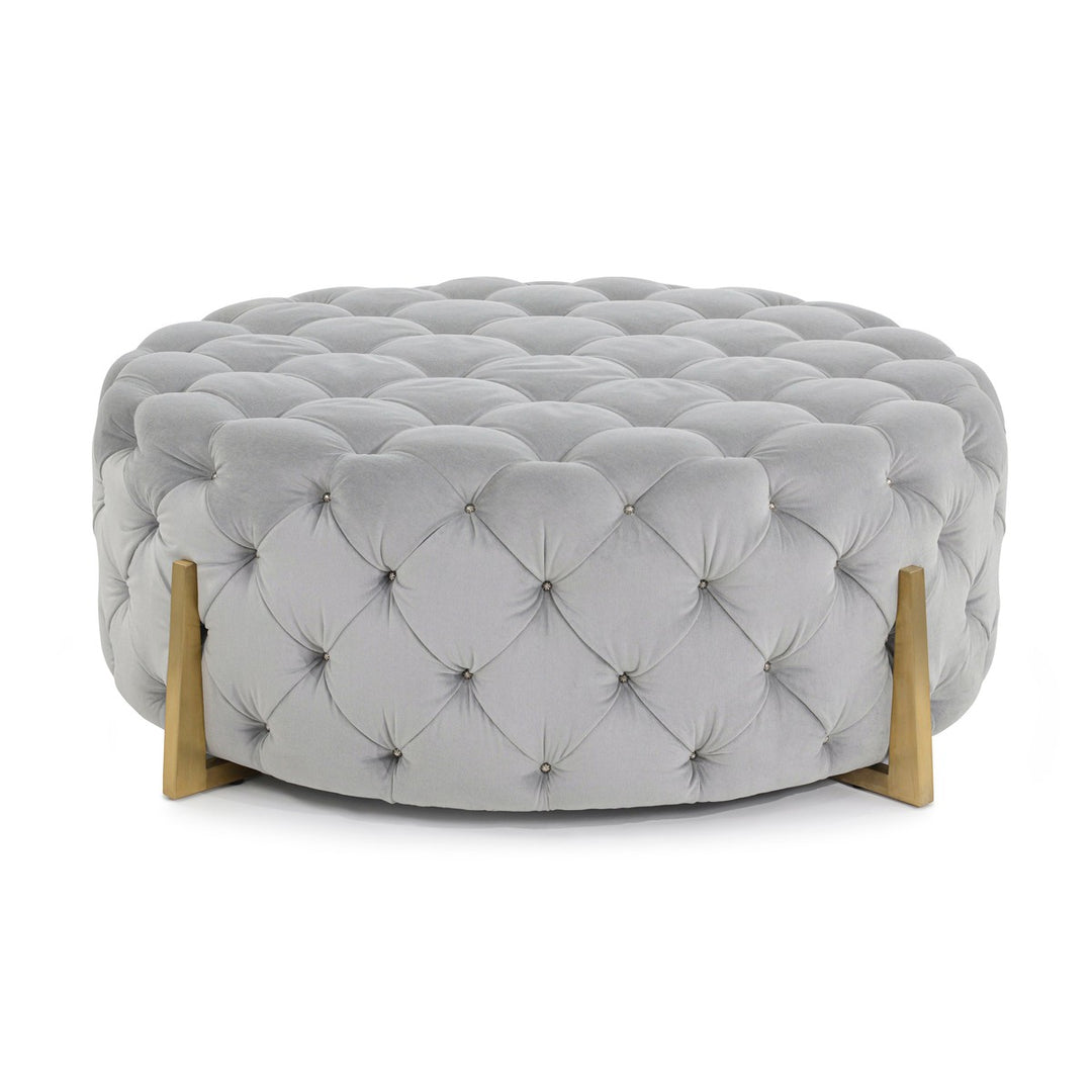 Linton Cocktail Ottoman - Grey - Beech Wood