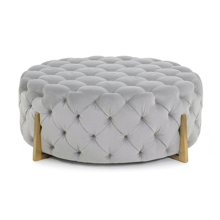 Stools & Ottomans Hayworth Cocktail Ottoman - Grey, Brass