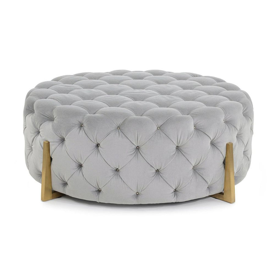 Stools & Ottomans Hayworth Cocktail Ottoman - Grey, Brass