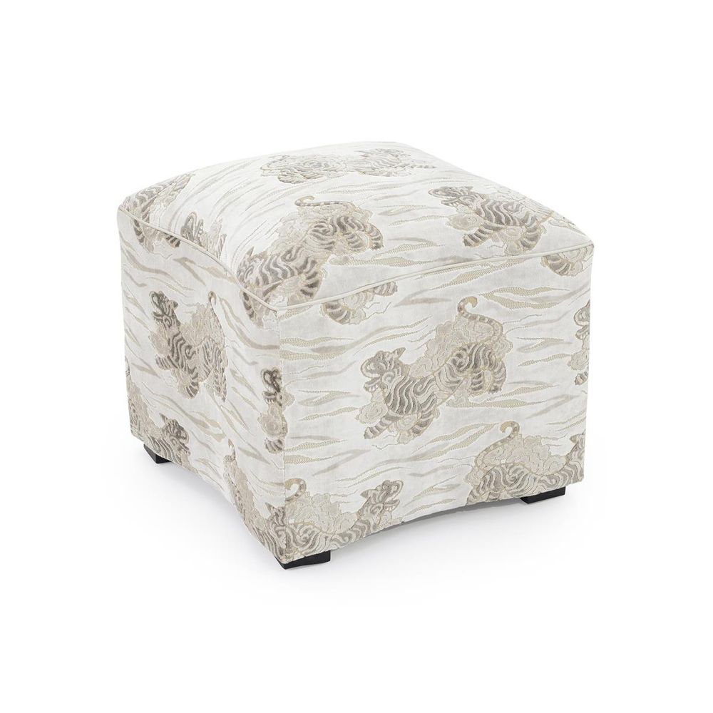 Stools & Ottomans Curved Ottoman - Beige, Grey, Multicolor, Off White