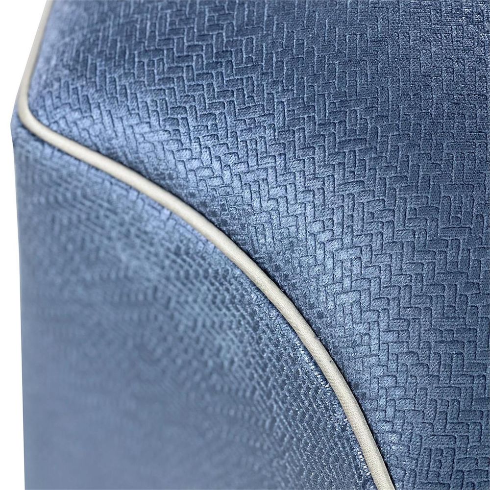 Ridley Ottoman - Blue - Poplar Wood